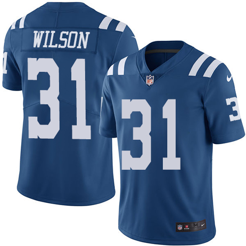 Indianapolis Colts #31 Limited Quincy Wilson Royal Blue Nike NFL Men Rush Vapor Untouchable Jersey->indianapolis colts->NFL Jersey